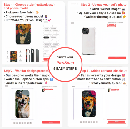 🌸 Bloom & Bow™ Custom Dog Photo Case – Pet Portrait, Dual Layer Protection