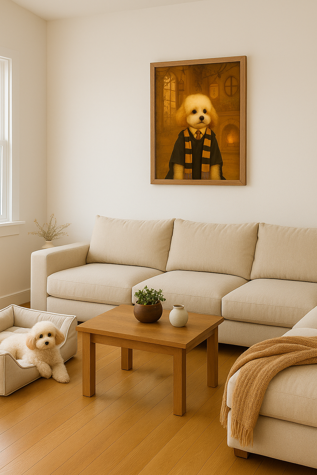 ACADEMY HONORS: Golden Loyalty — Custom Pet Portrait in Sunburst Scholar Uniform, Premium Matte Framed Poster | Instant Design Preview, Ships in 48h