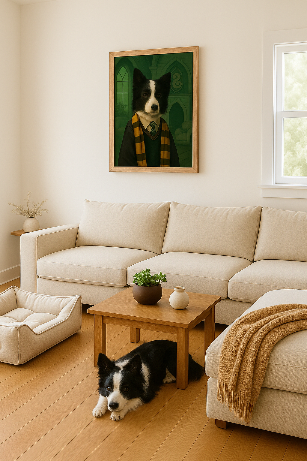 ACADEMY HONORS: Emerald Ambition — Custom Pet Portrait in Jade Scholar Regalia, Premium Matte Framed Poster | Instant Design Preview, Ships in 48h