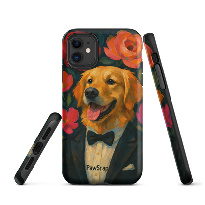 🌸 Bloom & Bow™ Custom Dog Photo Case – Pet Portrait, Dual Layer Protection